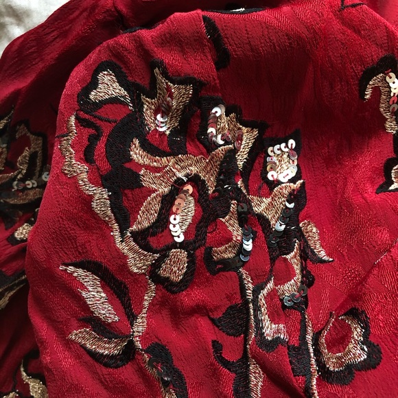 Zara Contrast Embroidery Sequin Bomber Jacket - Picture 8 of 8